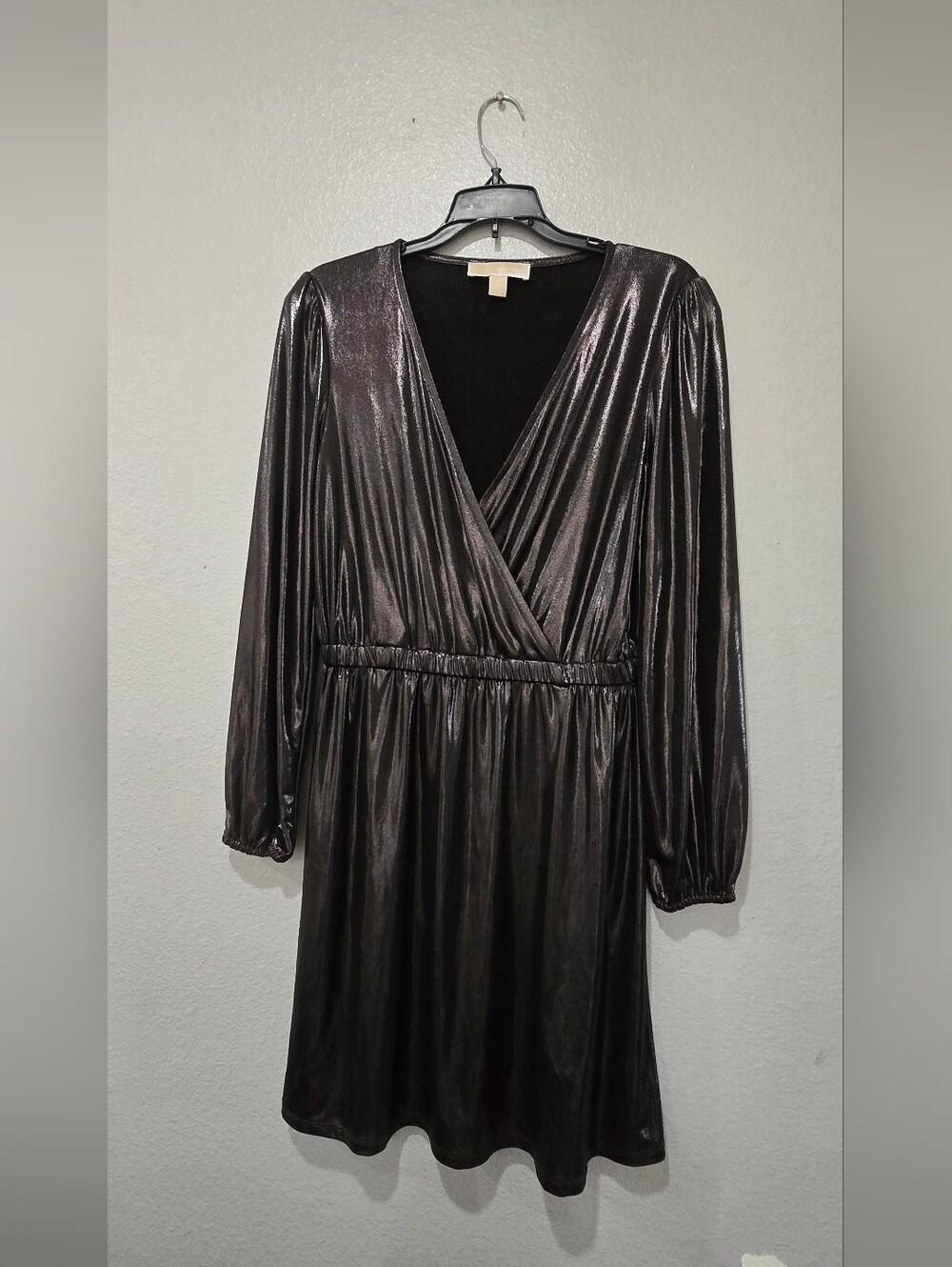 Michael Kors Metalíc Dress Black Women Size S